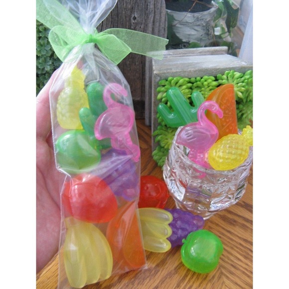New Summer Strawberry, Mixed Fruit, Flamingo, Cactus Reusable Ice Cubes Set of 8 - Picture 2 of 10